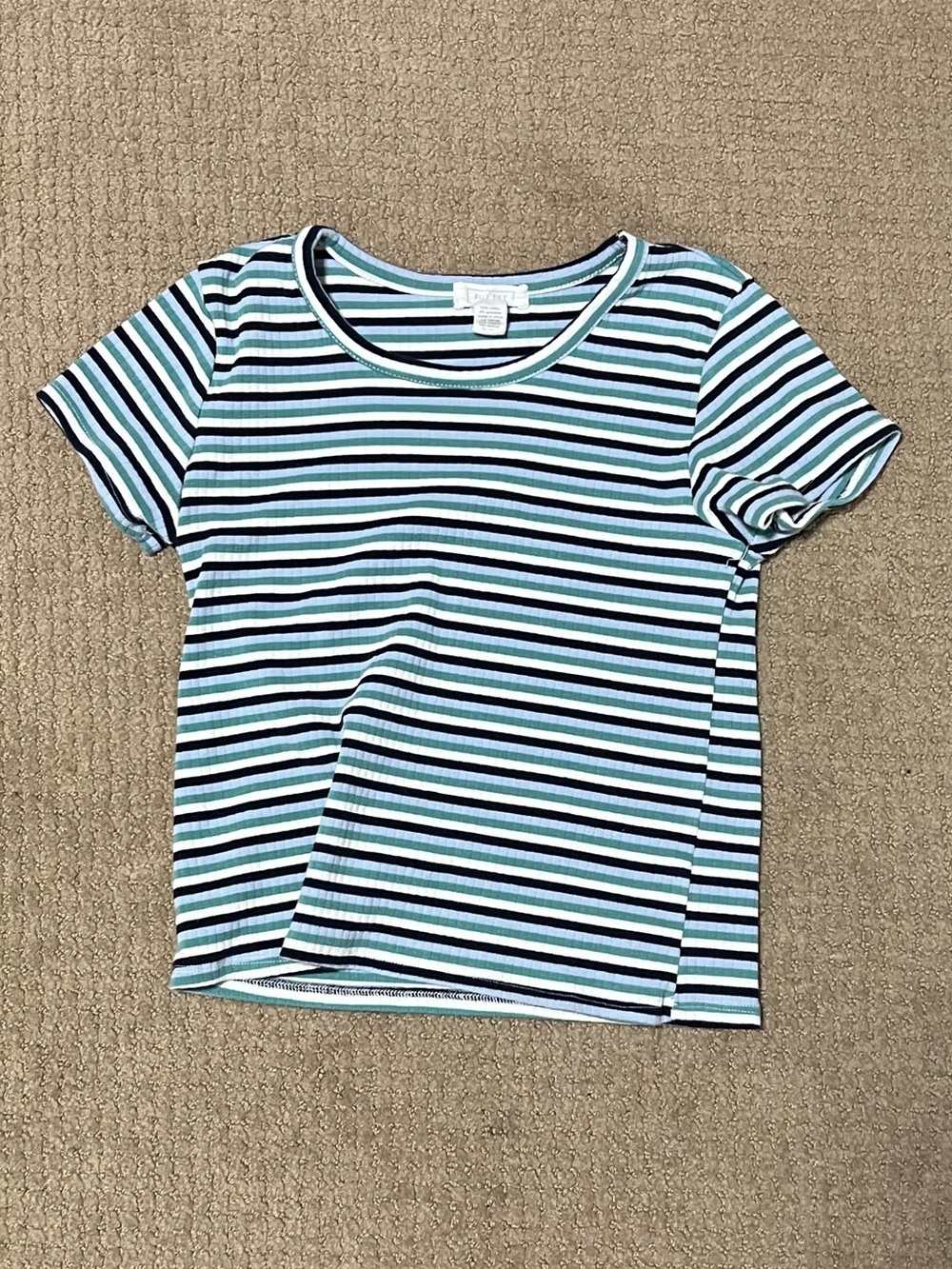 Full Tilt Blue & White Striped Short Sleeve Tee